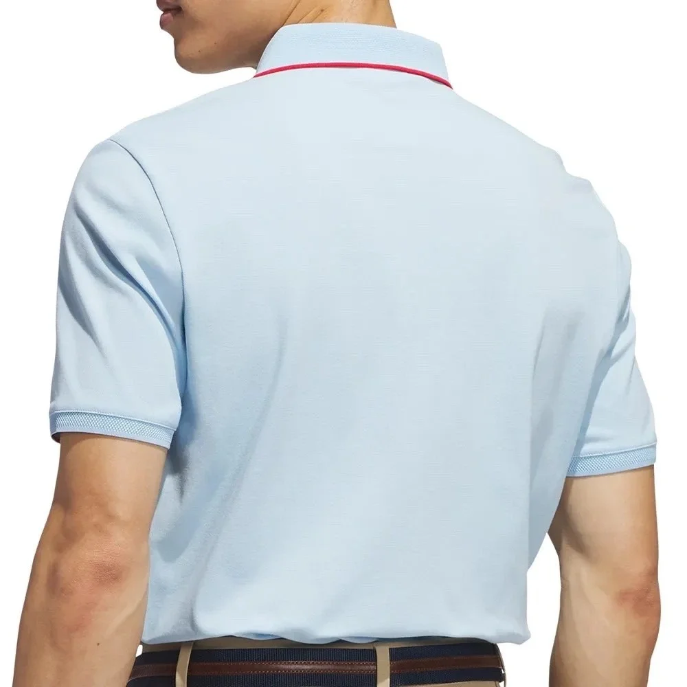 Men's adidas Originals Twistknit‎ Trefoil Polo Shirt Sz Small Golf Sky Blue $90